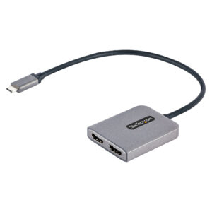 StarTech.com Adaptador USB-C a HDMI Doble - Hub MST USB Tipo C - Divisor Extensor de Monitor HDMI 4K 60Hz para Portátil - HDR - con Cable Incorporado Extra Largo - Solamente para Windows StarTech.com Adaptador USB-C a HDMI Doble - Hub MST USB Tipo C - Divisor Extensor de Monitor HDMI 4K 60Hz para Portátil - HDR - con Cable Incorporado Extra Largo - Solamente para Windows
