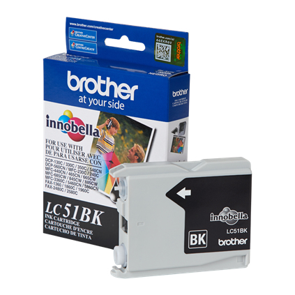 Brother LC51BK cartucho de tinta 1 pieza(s) Original Rendimiento estándar Negro Brother LC51BK cartucho de tinta 1 pieza(s) Original Rendimiento estándar Negro