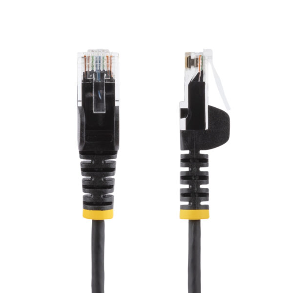 StarTech.com Cable de Red Ethernet CAT6 Delgado sin Enganches Negro de 15m - Cable RJ45 Snagless Slim 28AWG - Alambre de Cobre Puro - PoE 100W - con Alivios de Tensión - LSZH - Probado con Fluke