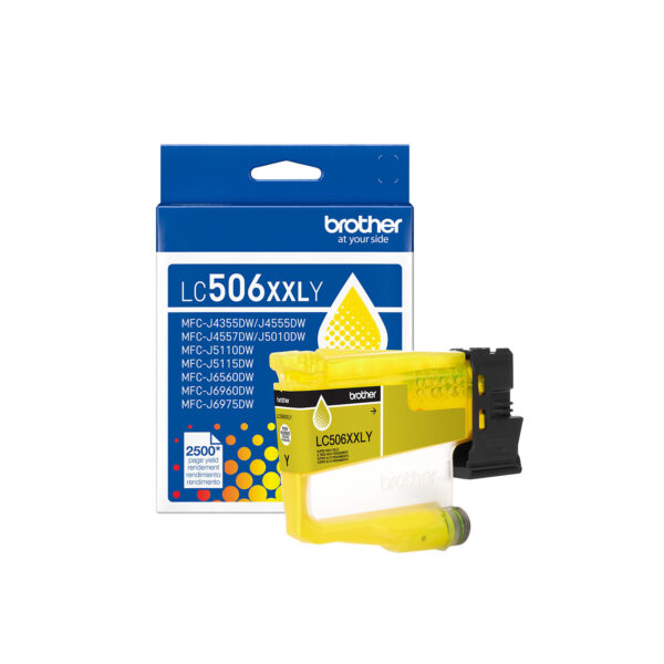 Brother LC506XXLYS cartucho de tinta 1 pieza(s) Original Extra (Súper) alto rendimiento Amarillo