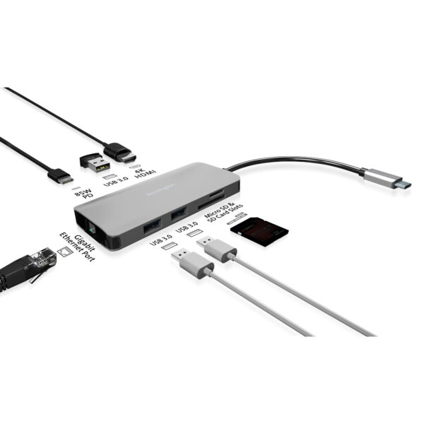 Kensington Replicador de puertos de vídeo triple sin Drivers SD4840P USB-C de 10 Gbps y con PD de 85 W