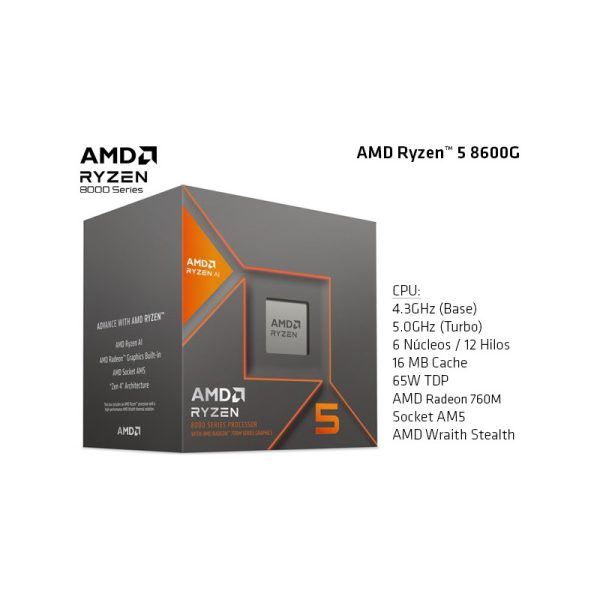 amd-ryzen-5-8600g-43ghz-50ghz-turbo-six-core-tdp-65w-am5-amd-radeon-760m-graphics.jpg CPU S/ AM5 RYZEN 5 8600G/ WITH COOLER 5.0 GHZ MX BOOST 4.3GHZ 6 CORE 12THREAD AMD