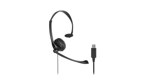Kensington Auriculares mono USB-A clásicos con micrófono y control de volumen Kensington Auriculares mono USB-A clásicos con micrófono y control de volumen