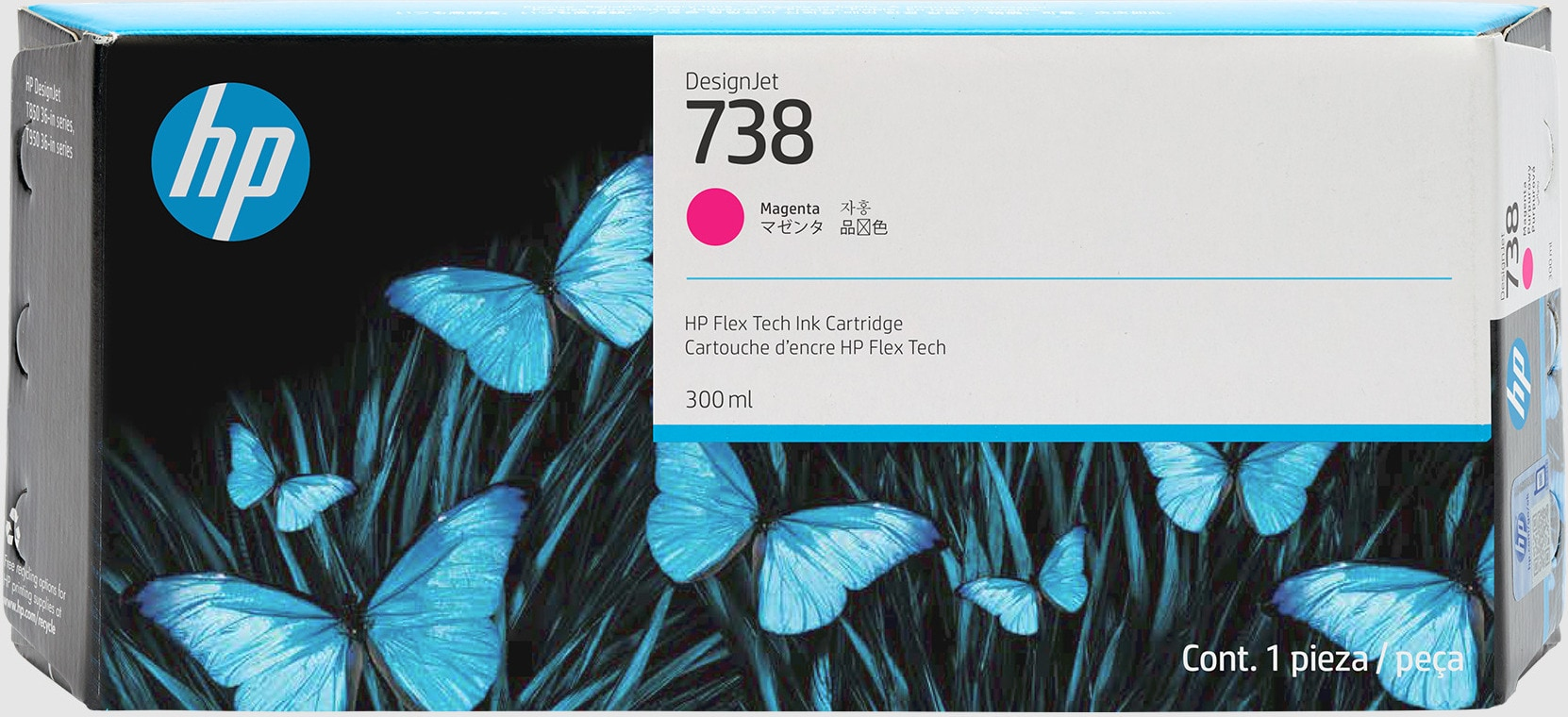HP Cartucho de tinta magenta DesignJet 738 de 300 ml