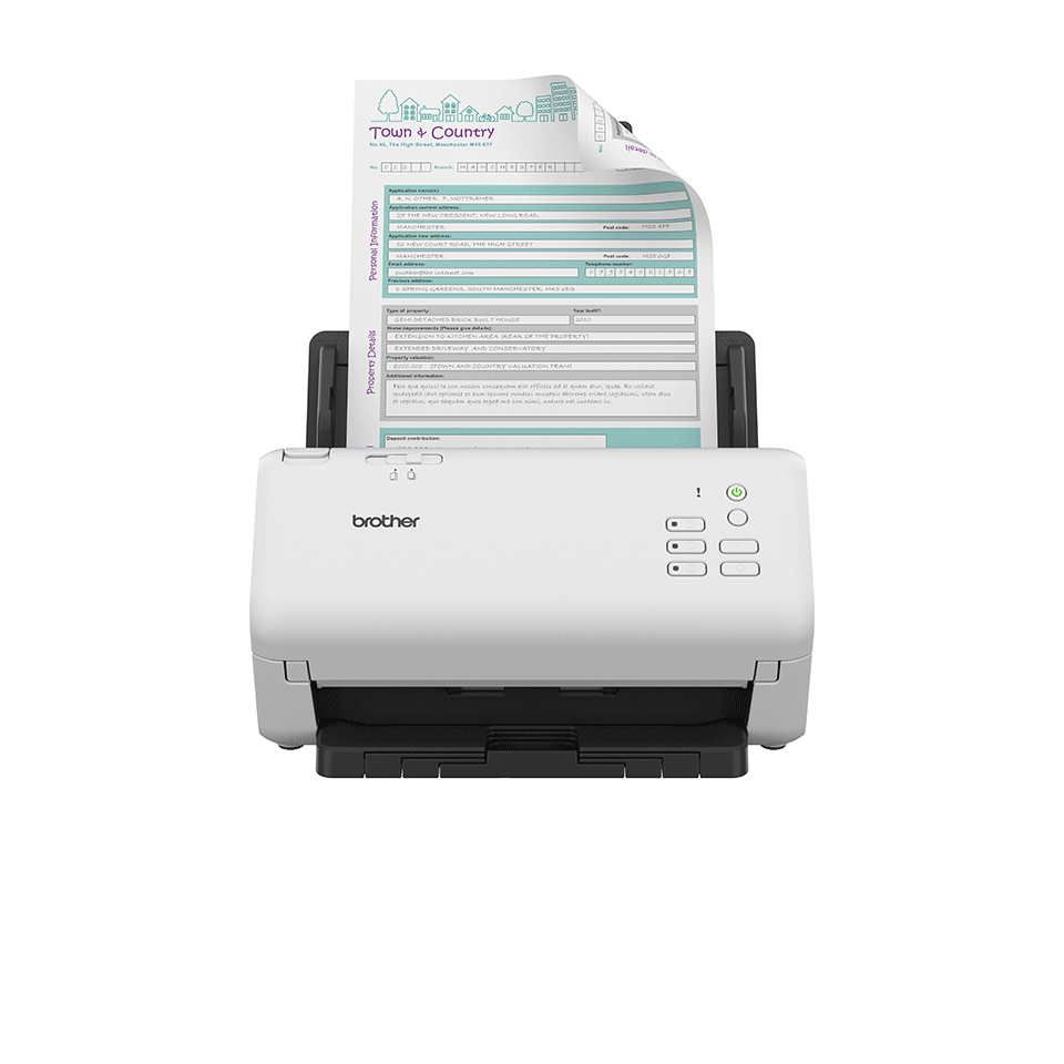 Brother ADS-4300N escaner Escáner con alimentador automático de documentos (ADF) 600 x 600 DPI A4 Negro, Blanco Origin Storage LI2208-SR7U2100SGW escaner