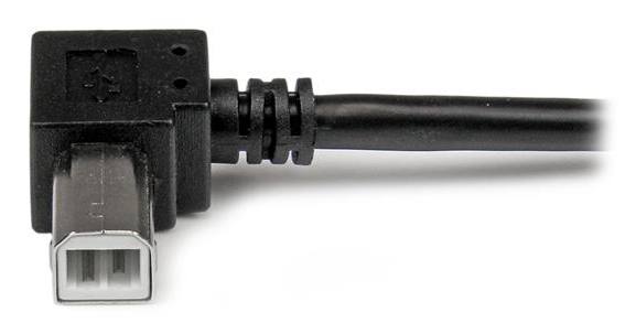 StarTech.com Cable Adaptador USB 2m para Impresora Acodado - 1x USB A Macho - 1x USB B Macho en Ángulo Derecho