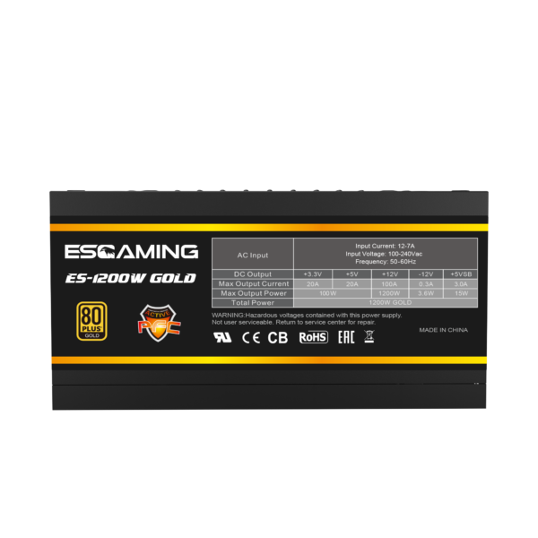 esgaming-1200wg-3 Esgaming Fuente Poder 1200W 80 PLUS Gold Modular ES-1200W Gold