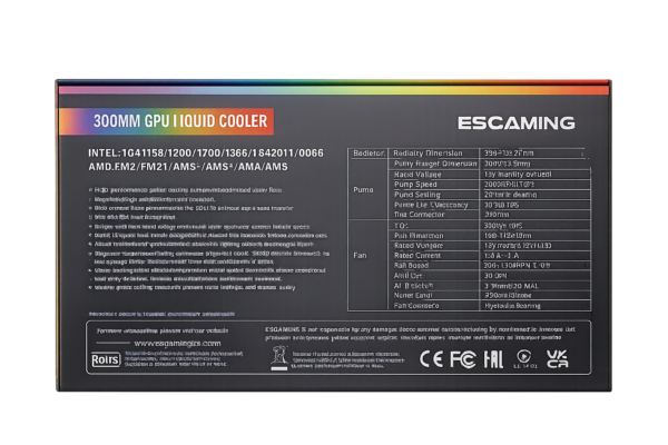 Esgaming Water Cooler 360MM ARGB CZ-360B-BK