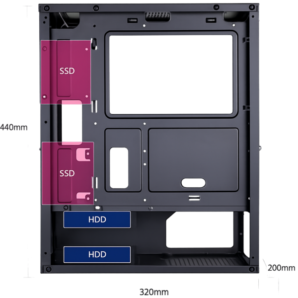 Esgaming Gabinete Gamer F05T-BK 4 Fan ARGB