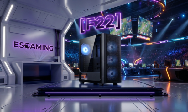 Esgaming Gabinete Gamer F22-BK 4 Fan ARGB