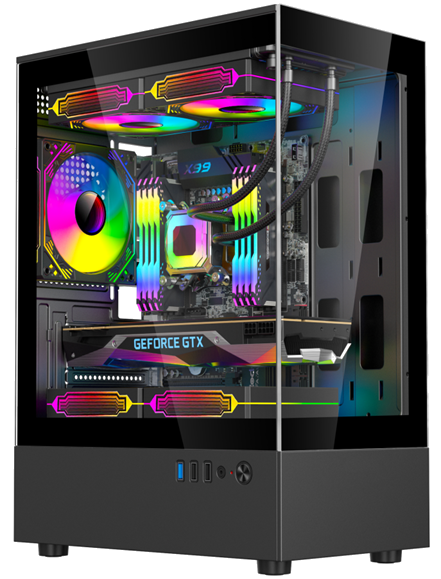 Esgaming Gabinete Gamer H60-BK 5 Fan ARGB