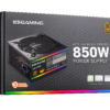 Esgaming Fuente Poder 850W 80 PLUS Bronze ES-RGB850W