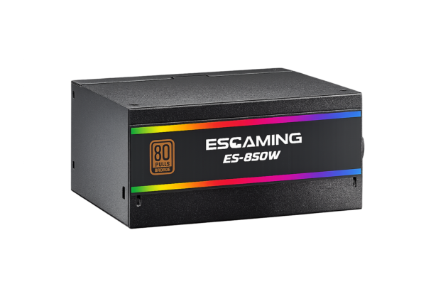 Esgaming Fuente Poder 850W 80 PLUS Bronze ES-RGB850W