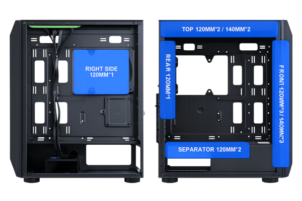 Esgaming Gabinete Gamer Y03-BK 4 Fan ARGB