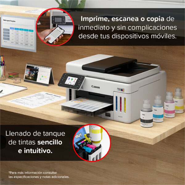 Canon MAXIFY GX6110 Inyección de tinta A4 600 x 1200 DPI 24 ppm Wifi Canon MAXIFY GX6110 Inyección de tinta A4 600 x 1200 DPI 24 ppm Wifi