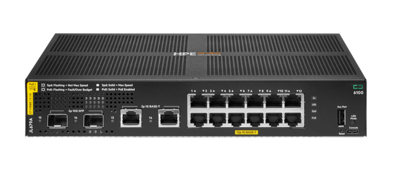 Hewlett Packard Enterprise Aruba 6100 12G Poe+ 2SFP+ 139W Switch