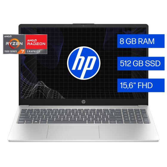 Notebook HP Ryzen 7 7730U 8GB 512GB SSD 15.6″ W11 Home (FC0287LA)