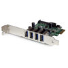 StarTech.com Tarjeta Adaptador PCI Express PCI-E USB 3.0 (5Gbps) con UASP de 4 Puertos - Alimentación SATA