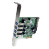 StarTech.com Tarjeta Adaptador PCI Express PCI-E USB 3.0 (5Gbps) con UASP de 4 Puertos - Alimentación SATA