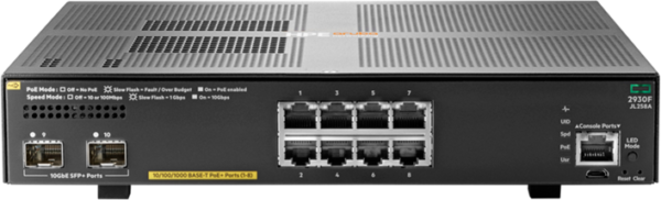 Hewlett Packard Enterprise Aruba 2930F 8G Poe+ 2SFP+ Swch
