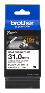 Brother HSE261E 31.0MM B On W Heat Shrink Tape Brother HSE261E 31.0MM B On W Heat Shrink Tape