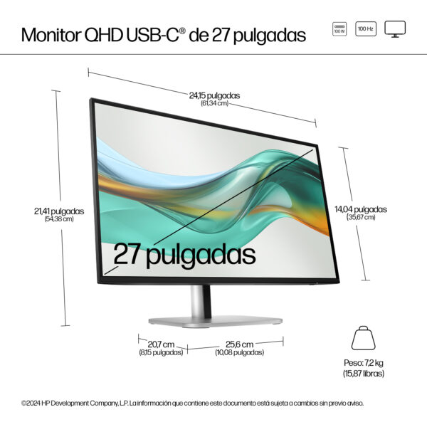 HP Series 5 Pro Monitor QHD USB-C Pro de la serie 5 de 27 pulgadas: 527pu HP Series 5 Pro Monitor QHD USB-C Pro de la serie 5 de 27 pulgadas: 527pu