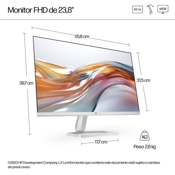 HP Series 5 23,8" White Monitor 524SW