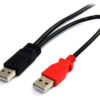 StarTech.com Cable de 1,8m USB 2.0 en Y para Discos Duros Externos - Cable Mini B a 2x USB A