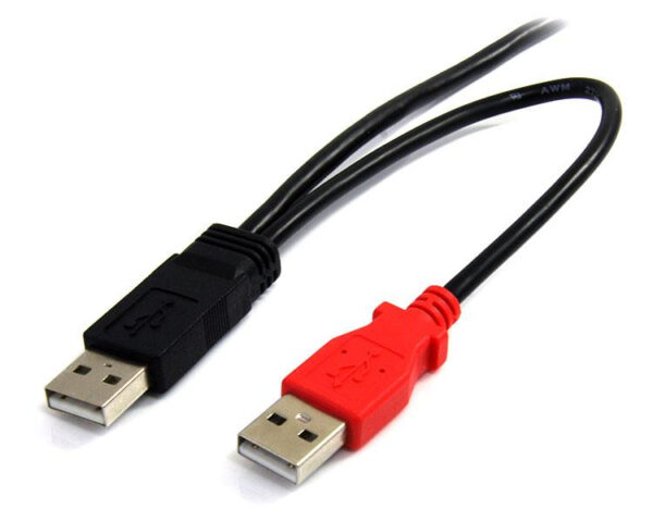 StarTech.com Cable de 1,8m USB 2.0 en Y para Discos Duros Externos - Cable Mini B a 2x USB A