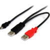 StarTech.com Cable de 1,8m USB 2.0 en Y para Discos Duros Externos - Cable Mini B a 2x USB A