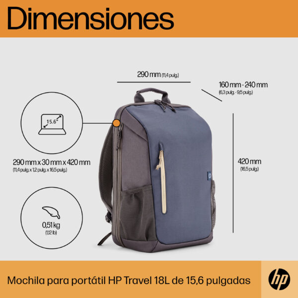 HP Travel Expandable 18L Backpack Gray