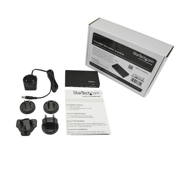 StarTech.com HDMI Splitter - 2 Port - 4K 60Hz
