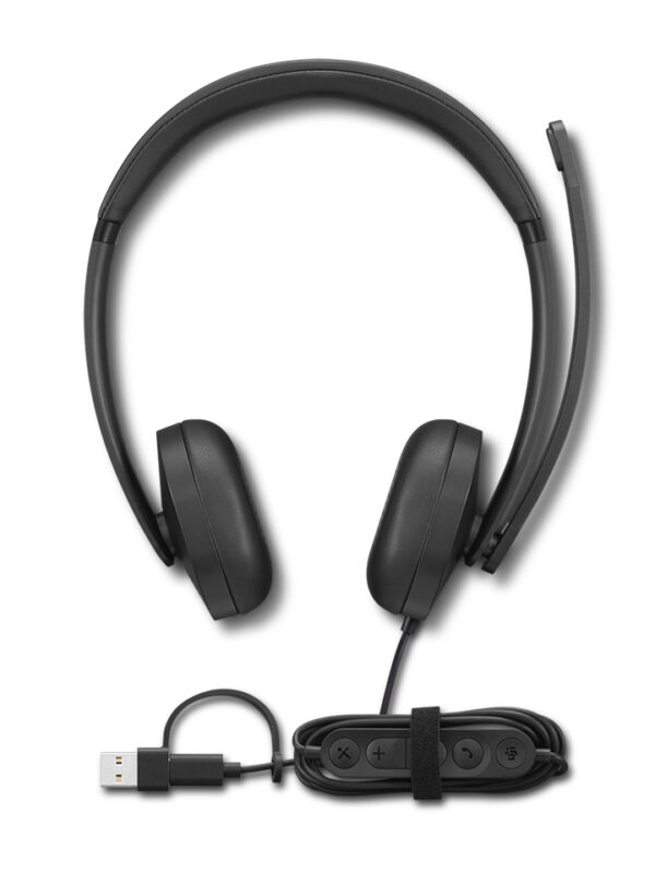 Lenovo VoIP Headset 5000 Auriculares Alámbrico Diadema Oficina/Centro de llamadas USB Tipo C Negro