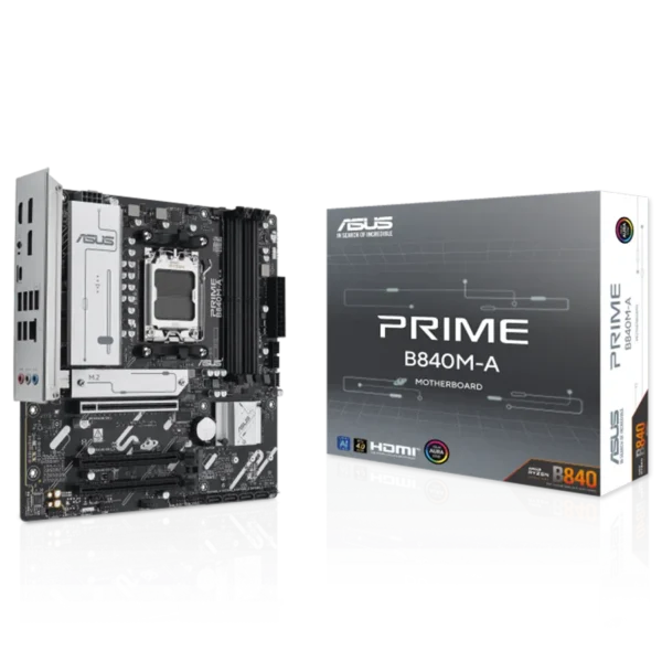 Placa Madre Prime B840M-A AM5/DDR5/MATX/HDMI/DP 2P/USB-C/RJ45/USB 3.0