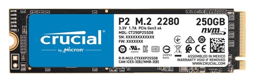 CT250P2SSD8 SSD M.2 250GB P2/3D NVMe PCIE/ 5000MB/ 4500MB CRUCIAL/ 5000MB/ 4500MB Crucial