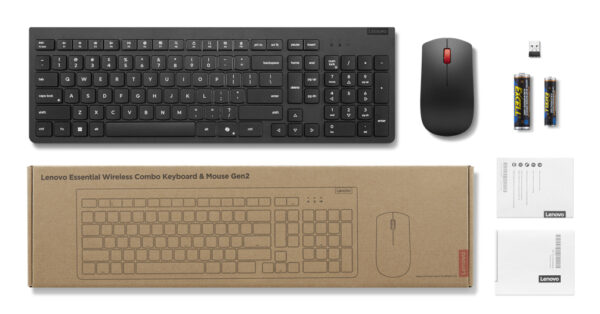Lenovo 4X31R64500 teclado Ratón incluido Oficina RF inalámbrico Español Negro